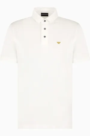 Emporio Armani ASV Poloshirt aus einer Jersey-Lyocell-Mischung mit Stickerei