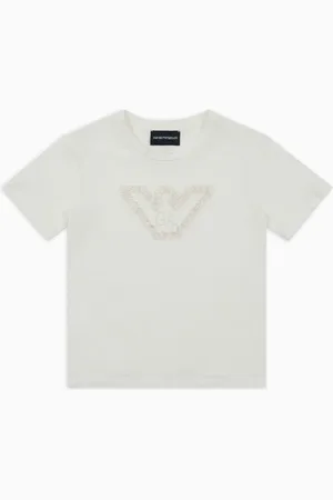 Emporio Armani ASV T-Shirt aus Jersey mit Adler und Gänseblümchen