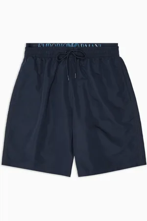 Emporio Armani ASV Bade-Bermudashorts aus recyceltem Gewebe mit Logoband