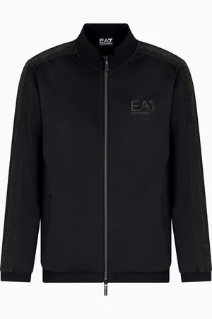 EA7 Gold Label Sweatshirt mit Rei??verschluss aus elastischem Funktions-Twill