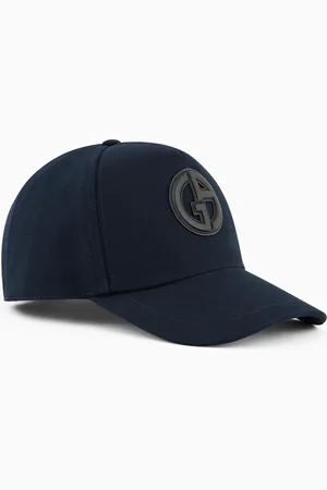 Giorgio Armani Baseballcap aus Leder mit Logostreifen