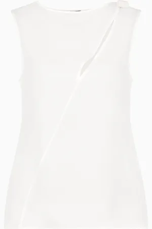 Emporio Armani Icon Top aus doppellagigem Seidengeorgette