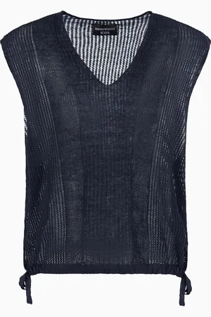 Emporio Armani Icon Top aus Strick aus einer Leinenmischung