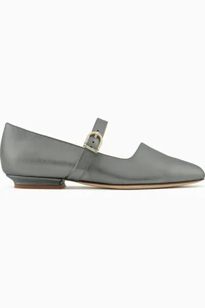Giorgio Armani Ballerinas aus laminiertem Leder mit Riemchen