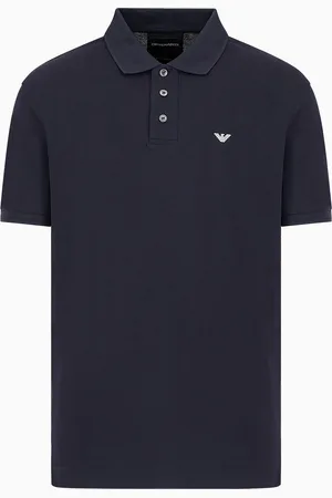 Emporio Armani Poloshirt aus merzerisiertem Pikee mit Mikro-Adler