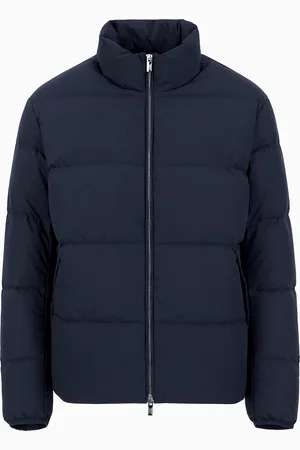 Emporio Armani Daunenjacke mit durchgehendem Reißverschluss aus gestepptem Nylon