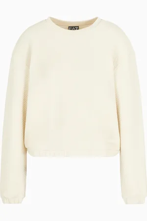 EA7 Sweatshirt mit Rundhalsausschnitt aus Baumwollstretch-Mischgewebe