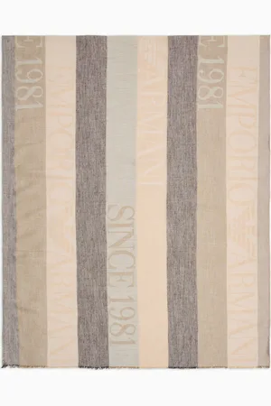 Emporio Armani Stola mit vertikalem Motiv und „Since 1981“-Logo in Jacquard-Stoff-Verarbeitung