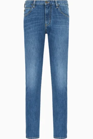 Emporio Armani Jeans J45 in Regular Fit aus gewaschenem Komfort-Denim 11,5 oz und Twill