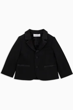 Emporio Armani Einreihiges Sakko aus Wolle mit Revers aus Satin