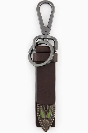 Emporio Armani Schlüsselanhänger aus Leder mit metallischen Details