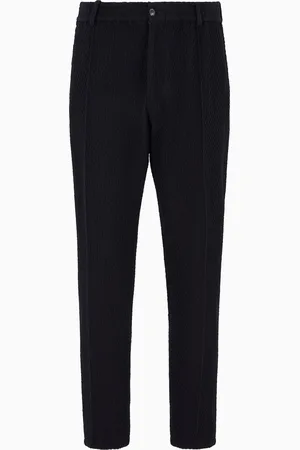 Emporio Armani Chinohose aus elastischem Schurwoll-Jersey-Strick mit 3D-Effekt und Biesen