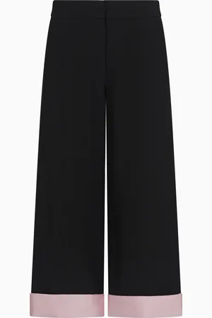 Emporio Armani Cropped-Hose aus Cady-Crêpe mit Umschlag