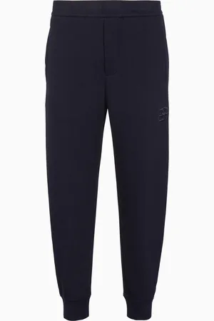Emporio Armani Jogginghose aus Doppeljersey gesticktem EA-Logo in Reliefoptik