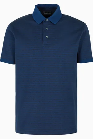 Emporio Armani Poloshirt aus Jacquard-Jersey mit Allover-Logo-Schriftzug