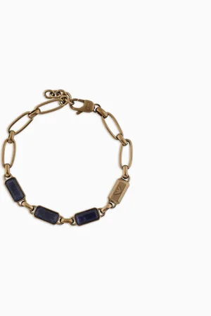 Emporio Armani Armband mit blauem Stein und Beschichtung in Antik-Gold