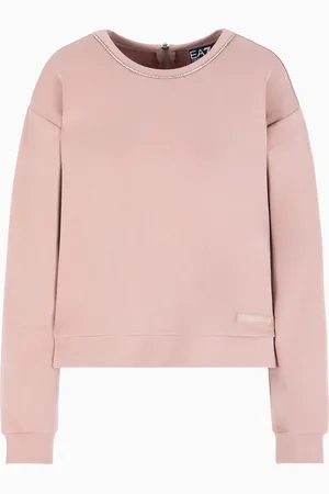 EA7 Precious Sweatshirt mit Rundhalsausschnitt, gefertigt aus einer elastischen Modalmischung
