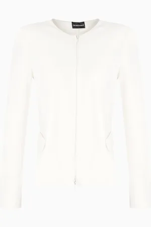 Emporio Armani Jacke mit Reißverschluss, gefertigt aus Jersey-Ottoman