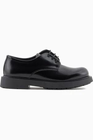 Emporio Armani Schnürschuhe aus Material mit Abriebeffekt