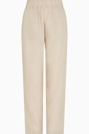 Emporio Armani Hose mit elastischem Bund aus reinem Leinen