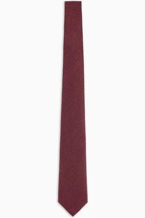 Emporio Armani Krawatte aus reiner Seide mit kleinem Jacquard-Karomuster