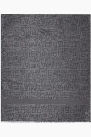Emporio Armani Stola aus einer Modal-Lurex-Mischung mit Schriftzug in Jacquard-Stoff-Verarbeitung
