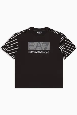 EA7 Visibility Boy T-Shirt mit Print, gefertigt aus Baumwolle