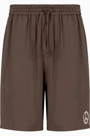 Emporio Armani Bermudashorts aus Modal mit Kordelzug und Print der Peace Sonderkollektion