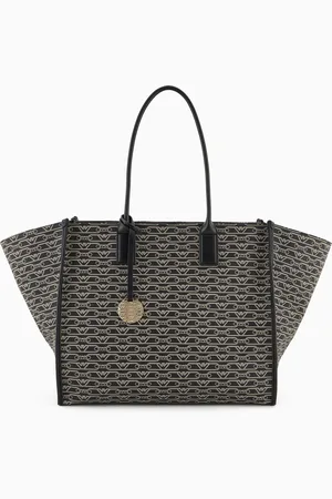 Emporio Armani Maxi-Shopper mit Allover-Monogramm-Print