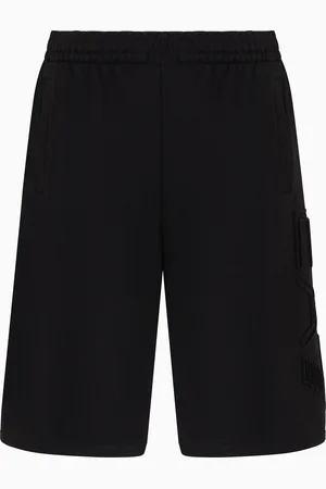 EA7 Logo Series Bermudashorts aus Bio-Baumwolle