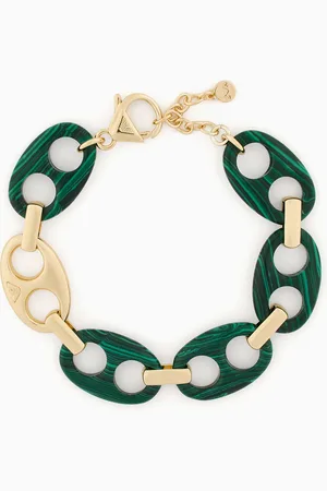 Emporio Armani Kettenarmband aus rekonstituiertem grünem Malachit
