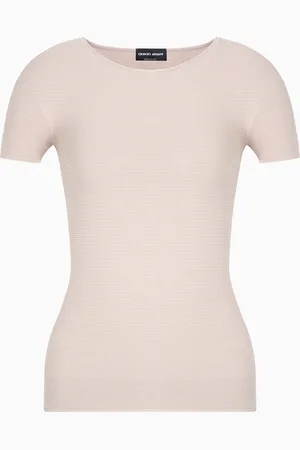 Giorgio Armani Pullover mit kurzen Ärmeln aus Viskose mit Links-Verarbeitung