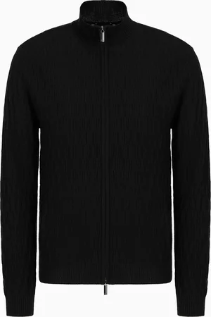 Emporio Armani ASV Cardigan mit durchgehendem Reißverschluss, gefertigt aus einer Lyocell-Mischung