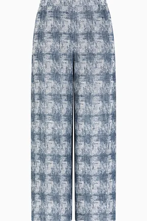 Emporio Armani Hose aus Leinengaze mit Karomuster