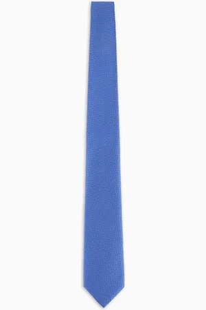 Emporio Armani Krawatte aus reiner Seide mit Allover-Muster aus Jacquard-Stoff