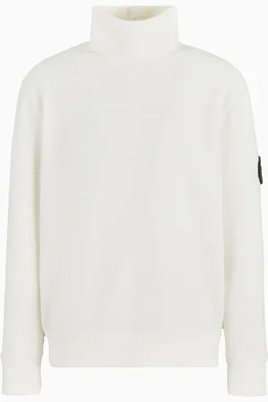 Giorgio Armani Neve Pullover mit Stehkragen aus Kaschmir und Baumwolle in Rippenstrick