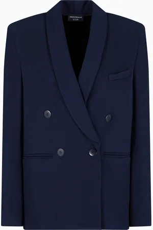 Emporio Armani Icon Doppelreihiger Blazer aus kompaktem Pikee