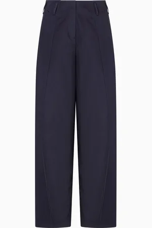Emporio Armani Hose mit weitem Bein, gefertigt aus gebürsteter Stretch-Baumwolle