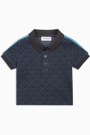 Emporio Armani Poloshirt aus Jersey in Jacquard-Verarbeitung mit Allover-Adler