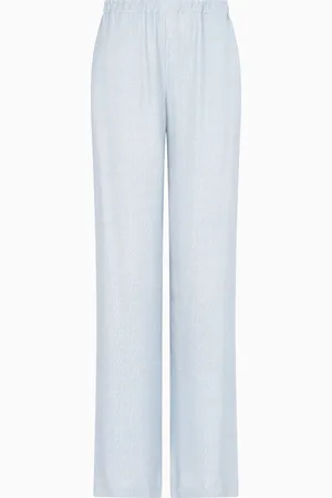 Emporio Armani Hose mit elastischem Bund, gefertigt aus strukturierter Viskose