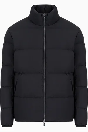 Emporio Armani Daunenjacke mit durchgehendem Reißverschluss aus gestepptem Nylon