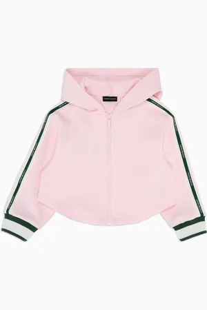 Emporio Armani ASV Sweatshirt mit Reißverschluss und Kapuze, aus doppellagigem Jersey mit Logoband