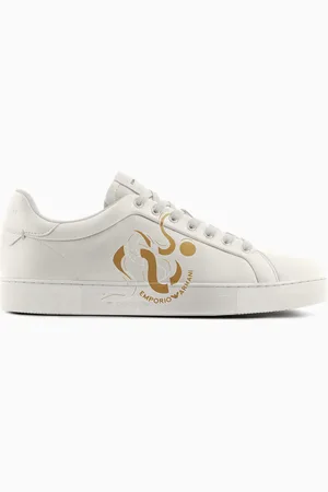 Emporio Armani Sneaker aus Leder mit Schlangen-Print