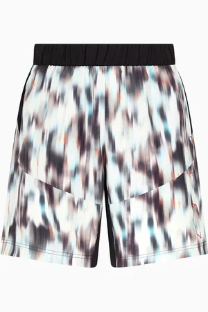 EA7 Graphic Series Bermudashorts aus elastischem Funktionsgewebe