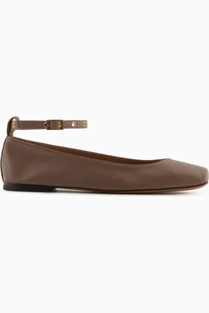 Emporio Armani Ballerinas aus Nappa mit eckiger Zehenpartie und Riemen