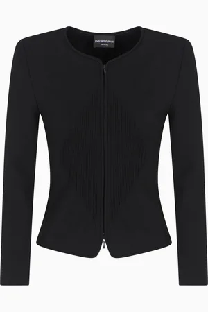 Emporio Armani Jacke mit Schulterklappen, gefertigt aus Punto-Milano-Stoff