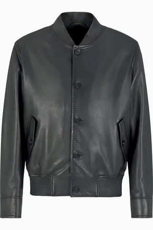 Emporio Armani Blouson aus Lammnappaleder mit weichem Griff und Farbverlauf
