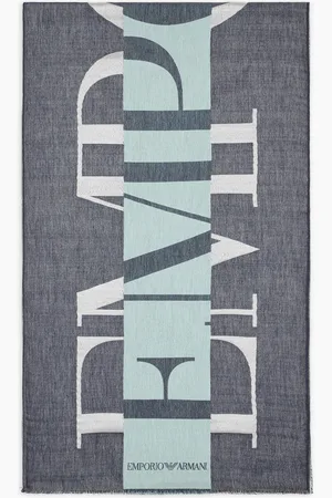 Emporio Armani Stola mit Maxi-Logo in Jacquard-Stoff-Verarbeitung