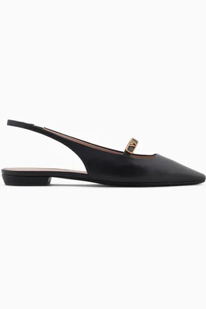 Emporio Armani Slingback-Ballerinas aus Nappa mit Adlerplakette