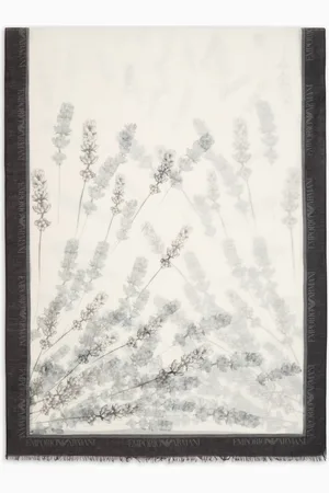 Emporio Armani Stola aus einer Modal-Leinen-Mischung mit Blumen-Print
